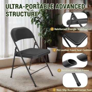 Comfortable Heavy Duty Folding Chair 4 Pack for Any Occasion