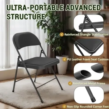 Comfortable Heavy Duty Folding Chair 4 Pack for Any Occasion