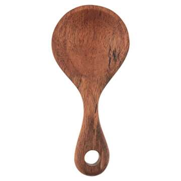 Karma Short Wood Tasting Spoons Set - Short Wood Spoons for Cooking - Wood Kitchen Utensils - Wood - Set of 3