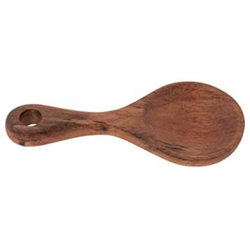 Karma Short Wood Tasting Spoons Set - Short Wood Spoons for Cooking - Wood Kitchen Utensils - Wood - Set of 3