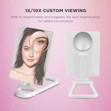 Conair Lighted Makeup Mirror - LED Vanity Mirror with Dual Magnification in Glossy White