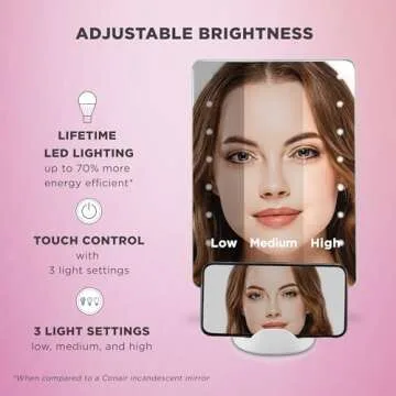 Conair LED Lighted Makeup Mirror with Phone Holder