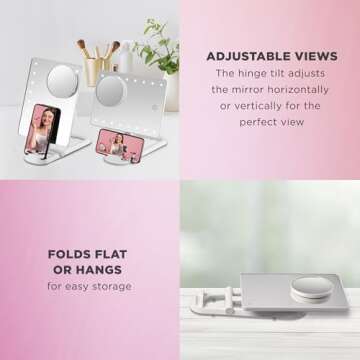 Conair LED Lighted Makeup Mirror with Phone Holder