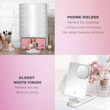 Conair LED Lighted Makeup Mirror with Phone Holder