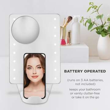 Conair LED Lighted Makeup Mirror with Phone Holder