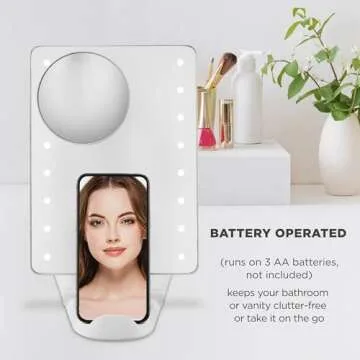 Conair LED Lighted Makeup Mirror with Phone Holder