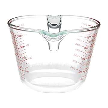 AmazonCommercial Glass Measuring Cup Set, 4 Piece Set Includes 1 Cup, 2 Cup, 4 Cup, and 8 Cup
