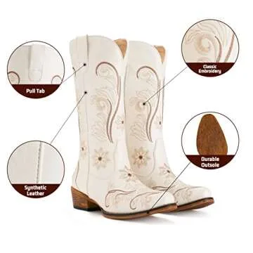 IUV Cowboy Boots for Women - Stylish Western Comfort