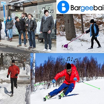 Bargeebai Unisex Beanie Hat Bluetooth Wirless Upgraded Loud Stereo Speaker Unique Awesome Cute Fall Winter Birthday Tech Gifts Under 20 Teen Boy Man Woman Girl Knit Skull Cap (Black)