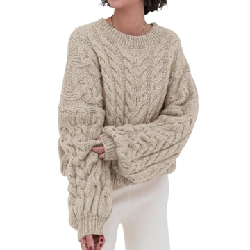 PRETTYGARDEN Cozy Oversized Cable Knit Sweater for Winter
