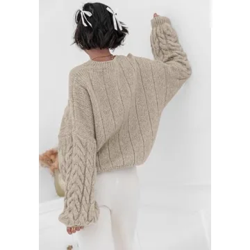 PRETTYGARDEN Cozy Oversized Cable Knit Sweater for Winter