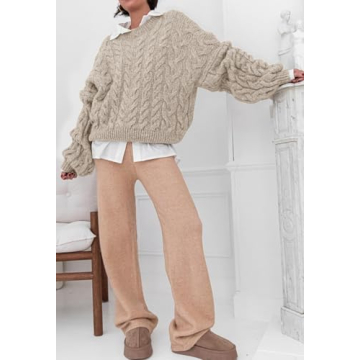 PRETTYGARDEN Cozy Oversized Cable Knit Sweater for Winter