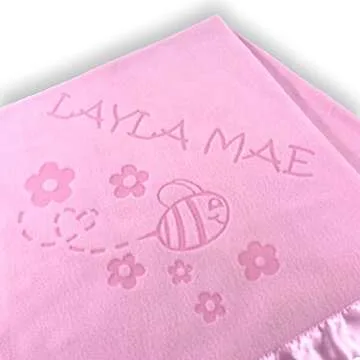 Custom Pink Baby Blanket Gift Personalized for Girls