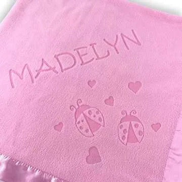 Custom Pink Baby Blanket Gift Personalized for Girls