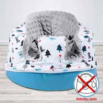 IPOZITO Seat Cover Compatible with Bumbo Seat, Gray Baby Bumbo Seat Cover, Comfortable Bumbo Floor S...