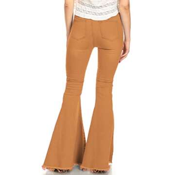 Stylish Anna-Kaci High Waist Denim Bell Bottom Jeans