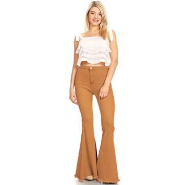 Stylish Anna-Kaci High Waist Denim Bell Bottom Jeans