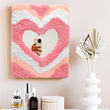 Handmade Heart Mirror - Danish Pastel Rug Decor for Aesthetic