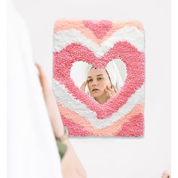 Handmade Heart Mirror - Danish Pastel Rug Decor for Aesthetic