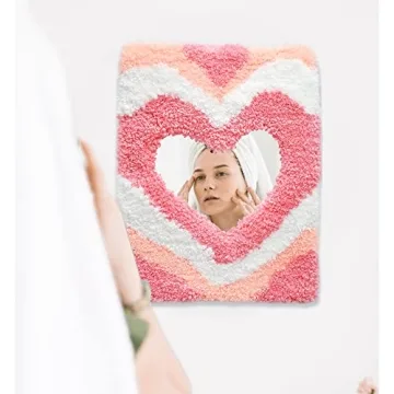 Handmade Heart Mirror - Danish Pastel Rug Decor for Aesthetic