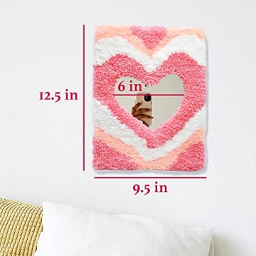 Handmade Heart Mirror - Danish Pastel Rug Decor for Aesthetic