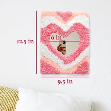 Handmade Heart Mirror - Danish Pastel Rug Decor for Aesthetic
