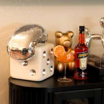 Reimagine Discovery Melted Disco Ball Decor, Aesthetic Room Decor with Funky & Unique Style, Maximalist Decor for Floating Shelf, Modern Home Decor Living Room