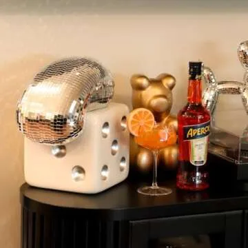Reimagine Discovery Melted Disco Ball Decor, Aesthetic Room Decor with Funky & Unique Style, Maximalist Decor for Floating Shelf, Modern Home Decor Living Room