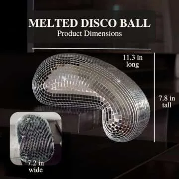 Reimagine Discovery Melted Disco Ball Decor, Aesthetic Room Decor with Funky & Unique Style, Maximalist Decor for Floating Shelf, Modern Home Decor Living Room