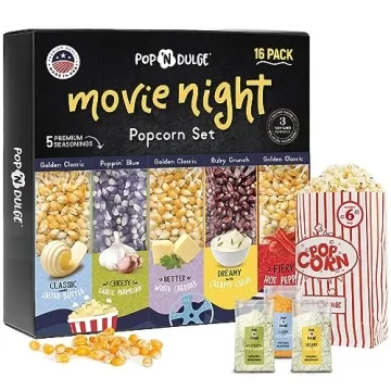 Ultimate Popcorn Movie Night Kit: 16 Gourmet Treats & Seasonings