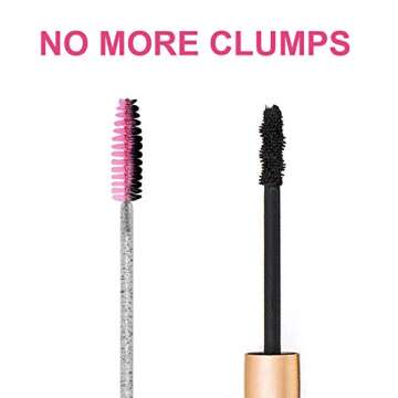 Cuttte 100pcs Disposable Mascara Brushes Wands with Container, Crystal Eyelash Spoolie Brushes for Eyelash Extensions and Mascara Use