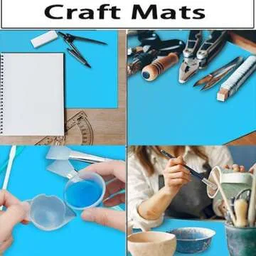 DYJKOUG Extra Large Silicone Sheet for Crafts, Jewelry Casting Moulds Mat, Multipurpose Placemat Pad, Nonstick Nonskid Heat-Resistant (Blue, 27.6'' x 19.7'')