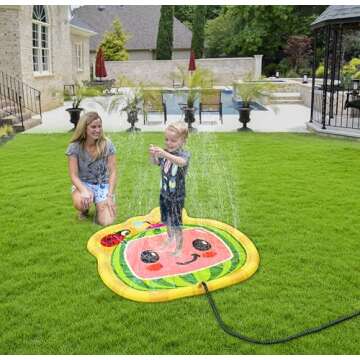 CoCoMelon Splash Pad, Outdoor Play Mat, Sprinkler for Kids and Baby Pool for Learning, Toddler Sprin...