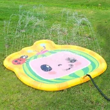 CoCoMelon Splash Pad, Outdoor Play Mat, Sprinkler for Kids and Baby Pool for Learning, Toddler Sprinkler Pool, 48" Outside Water Toys, Outdoor laymat for Babies and Toddlers