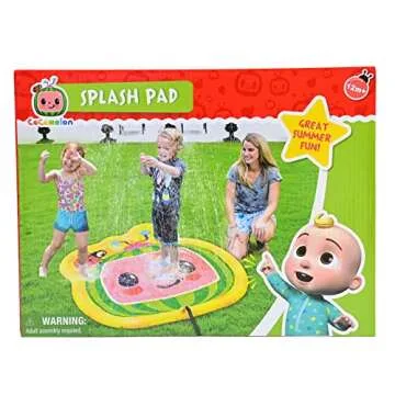 CoCoMelon Splash Pad, Outdoor Play Mat, Sprinkler for Kids and Baby Pool for Learning, Toddler Sprinkler Pool, 48" Outside Water Toys, Outdoor laymat for Babies and Toddlers