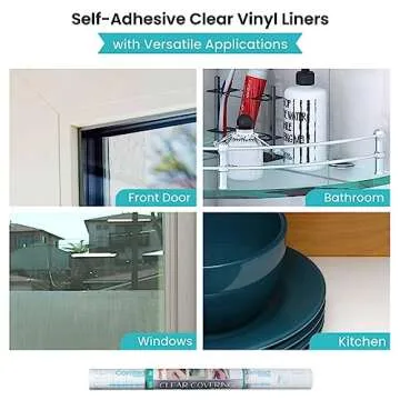 Con-Tact Brand Creative Clear Covering, Versatile and Self-Adhesive Shelf Liner, Ideal Privacy Film, Protective Clear Vinyl, 18'' x 16', Matte