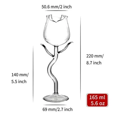 Elegant INFTYLE Rose Cocktail Glass Set for Celebrations