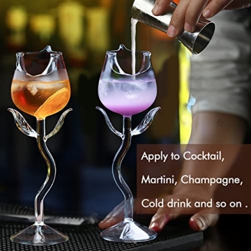 Elegant INFTYLE Rose Cocktail Glass Set for Celebrations