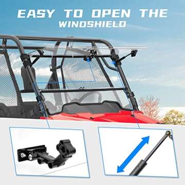 KEMIMOTO UTV 3-IN-1 Flip Windshield for Pioneer 700