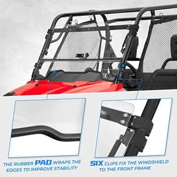 KEMIMOTO UTV 3-IN-1 Flip Windshield for Pioneer 700