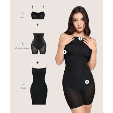 Popilush Cocktail Dress - Summer Dresses for Women 2025 - Spaghetti Straps Shapewear Mini Dress Party Club Going Out Bodycon Black
