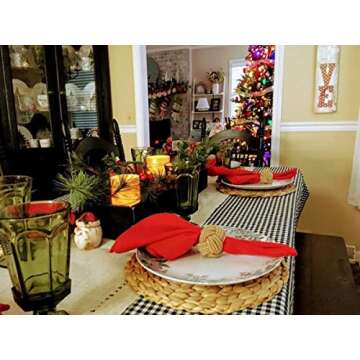 WENFOME 6 Pack Woven Placemats,11.8 inches Round Plate Chargers Natural Wicker Placemats Water Hyacinth Straw Braided Tablemats Rattan Tablemats Rustic Weave Placemats for Dining Table