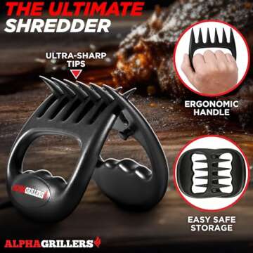 Meat Shredder Claws - BBQ Smoker Accessories Pulled Pork Tool - Barbecue Grilling Gifts for Men Valentines Day Gifts for Him