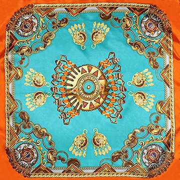 QBSM Womens 23.6 inch Satin Silk Feeling Formal Square Neck Scarf Head Hair Wraps Kerchief