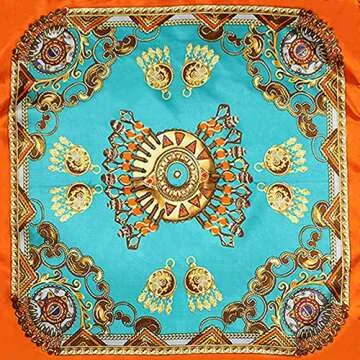 QBSM Womens 23.6 inch Satin Silk Feeling Formal Square Neck Scarf Head Hair Wraps Kerchief