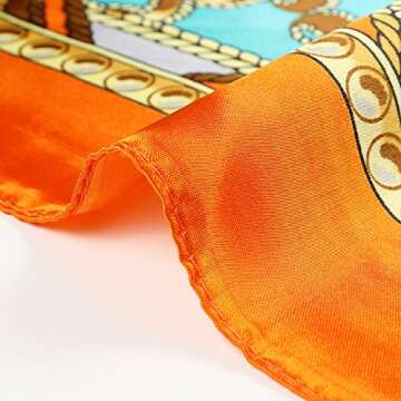 QBSM Womens 23.6 inch Satin Silk Feeling Formal Square Neck Scarf Head Hair Wraps Kerchief