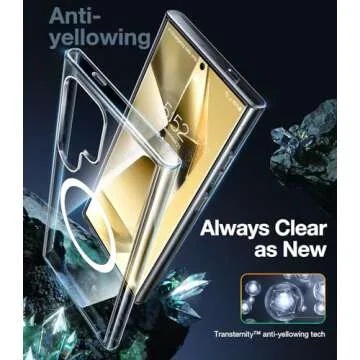 TORRAS Magnetic Shockproof for Samsung Galaxy S24 Ultra Case, [18N Mighty Magnetic] [12FT Military Grade Drop Tested] [Compatible with MagSafe] Protective Slim Case for Samsung S24 Ultra Case, Clear