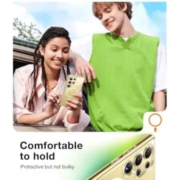 TORRAS Magnetic Shockproof for Samsung Galaxy S24 Ultra Case, [18N Mighty Magnetic] [12FT Military Grade Drop Tested] [Compatible with MagSafe] Protective Slim Case for Samsung S24 Ultra Case, Clear