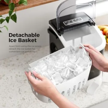 AGLUCKY Countertop Ice Maker, 26.5Lbs/24H, Self-Cleaning