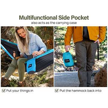 Kootek Camping Hammock with 500 lbs Capacity for Outdoor Fun